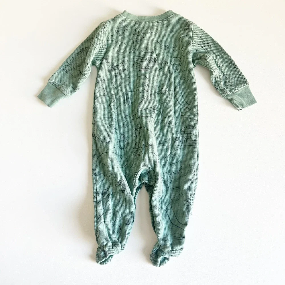 Babycottons Baby Cotton Camou Waffle‎ Footie Sleeper Pajamas Arctic Animal 6M